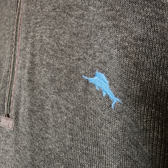 Tommy Bahama men's grey 1/4 zip sweater. - Picture 13 of 16
